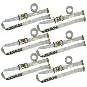 Vulcan Logistic Straps for E-Track - Ratchet Strap Style - 6 Pack