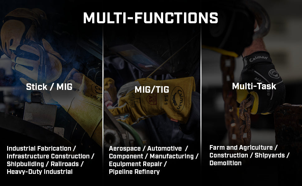 Caiman, Welding, PPE, PIP, FR Protection, Leather, MIG, TIG, Stick