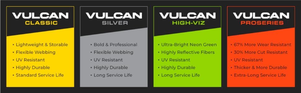 VULCAN Webbing Comparison